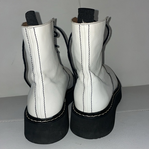 Zara White Lace Up Boots - Picture 10 of 15
